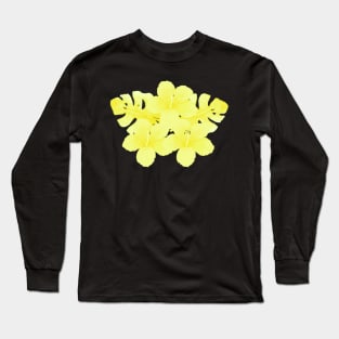 Tropical Yellow Hibiscus Flower Long Sleeve T-Shirt